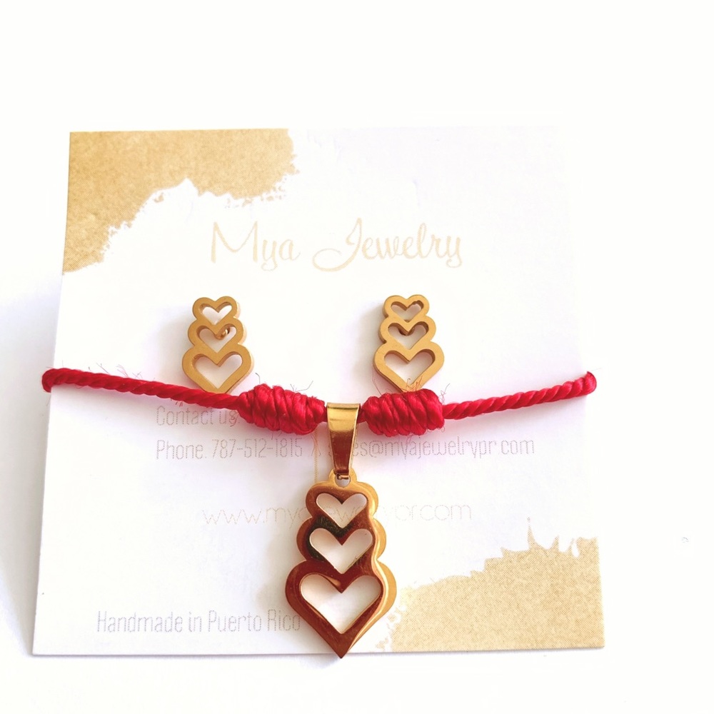 Ajustable Hearts choker set